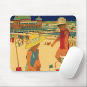  kinderen, zusters familievakantie bij strand muismat (Met muis)