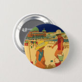 kinderen, zusters familievakantie bij strand ronde button 5,7 cm (Voorkant /achterkant)