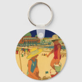 kinderen, zusters familievakantie bij strand sleutelhanger (Voorkant)