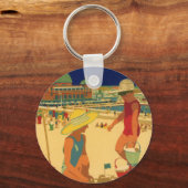 kinderen, zusters familievakantie bij strand sleutelhanger (Voorkant)