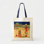  kinderen, zusters familievakantie bij strand tote bag (Voorkant)