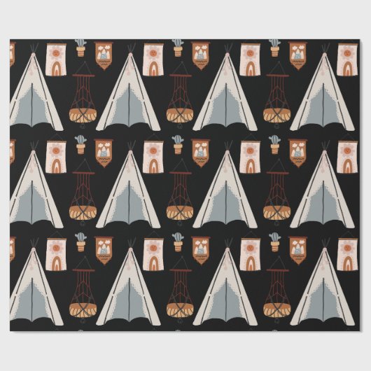 Kinderen zwart vuurgekleurd Speelgoed Cadeaupapier (Vlak)