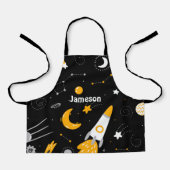 Kinderen zwarte gele buitenruimtesprek schort (Voorkant)