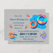 Kinderen zwembad feest verjaardag briefkaart (Voorkant / Achterkant)