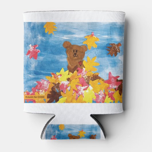 KinderenKunst voor CHOC - Beer met valleien Blikjeskoeler (Voorkant)