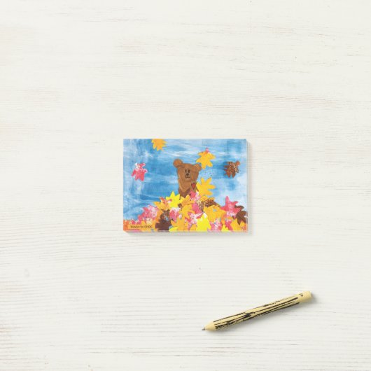 KinderenKunst voor CHOC - Beer met valleien Post-it® Notes (Op bureau)