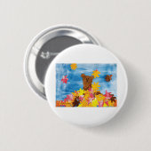 KinderenKunst voor CHOC - Beer met valleien Ronde Button 5,7 Cm (Voorkant /achterkant)