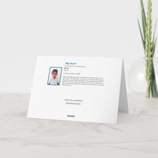 KinderenKunst voor CHOC - Big Heart Card Kaart (Achterkant)