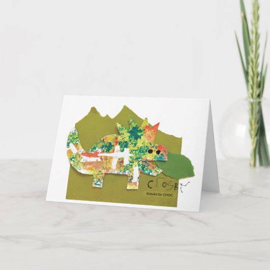 KinderenKunst voor CHOC - Dino Roar Card Kaart (Voorkant)