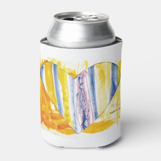 KinderenKunst voor CHOC - Groot hart Blikjeskoeler (Blikje Voorkant)