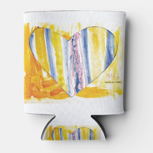 KinderenKunst voor CHOC - Groot hart Blikjeskoeler (Voorkant)