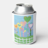 KinderenKunst voor CHOC - Harten met de omheining  Blikjeskoeler (Blikje Voorkant)