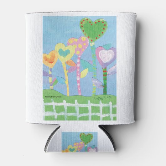 KinderenKunst voor CHOC - Harten met de omheining  Blikjeskoeler (Voorkant)