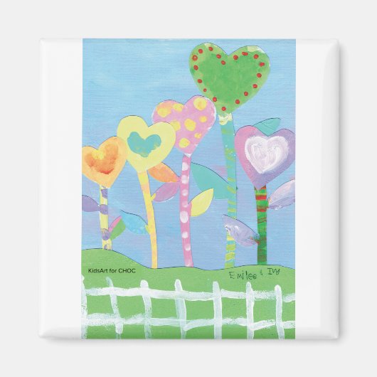 KinderenKunst voor CHOC - Harten met de omheining  Magneet (Voorkant)