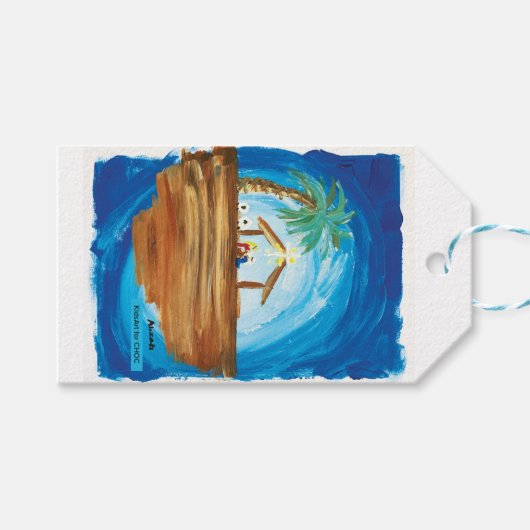 KinderenKunst voor Choc - Vrede op aarde Cadeaulabel (Voorkant (Horizontaal))