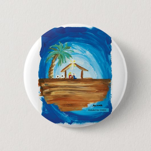 KinderenKunst voor Choc - Vrede op aarde Ronde Button 5,7 Cm (Voorkant)