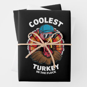 Kinderens Thanksgiving Jongens Koelste Kalkoen In  Inpakpapier Vel