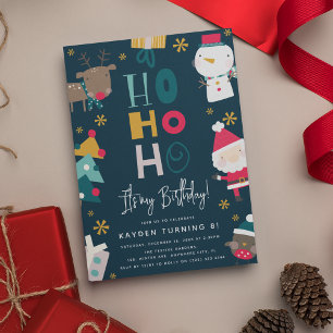 Kinderfeest 'Ho Ho Ho Het is mijn verjaardag!'  Kaart
