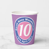 Kinderfeestdag feestdag met leeftijd papieren bekers (Achterkant)