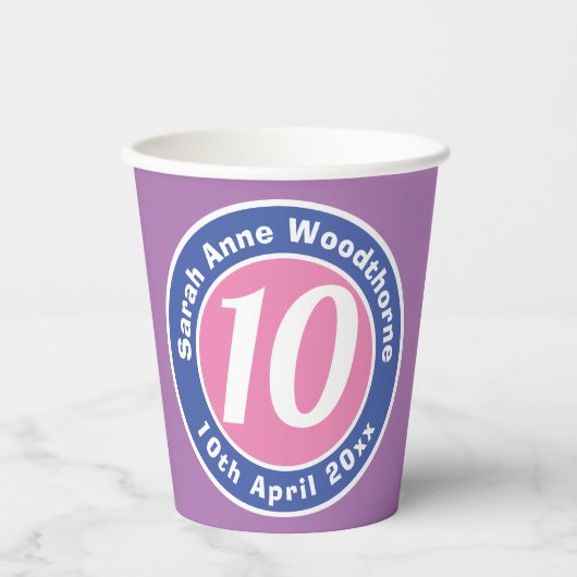 Kinderfeestdag feestdag met leeftijd papieren bekers (Voorkant)