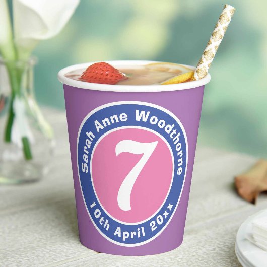 Kinderfeestdag feestdag met leeftijd papieren bekers