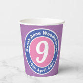 Kinderfeestdag feestdag met leeftijd papieren bekers (Achterkant)