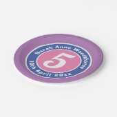 Kinderfeestdag feestdag met leeftijd papieren bordje (Gekanteld)