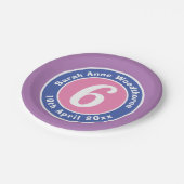 Kinderfeestdag feestdag met leeftijd papieren bordje (Gekanteld)