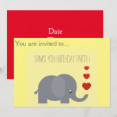 Kinderfeestje bij kinderen kaart (Voorkant / Achterkant)