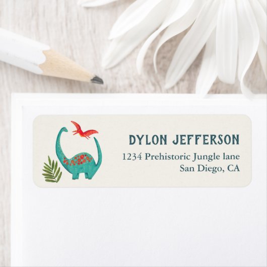 Kinderfeestje Dinosaur Etiket (Insitu)