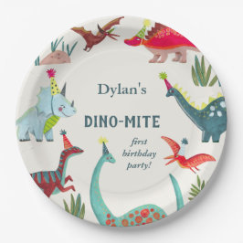 Kinderfeestje Dinosaur Papieren Bordje