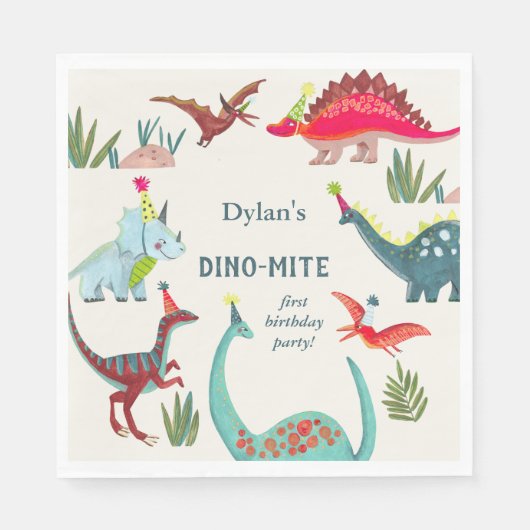 Kinderfeestje Dinosaur Servet (Voorkant)