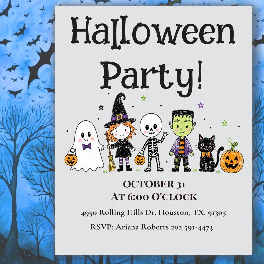 Kinderfeestje Halloween-feest Kaart