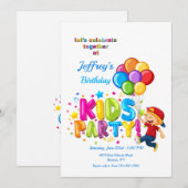 Kinderfeestje Kaart (Voorkant / Achterkant)