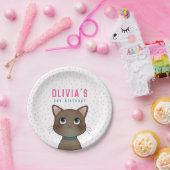 Kinderfeestje met kattenthema papieren bordje (Feest)