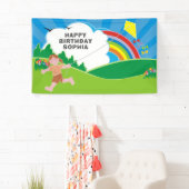 Kinderfeestje met vlieger vliegen spandoek (Insitu)