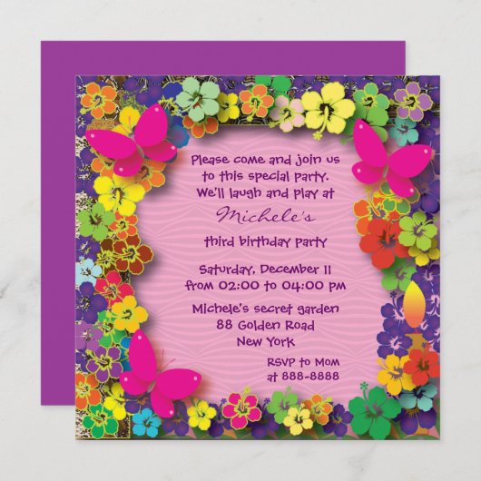 Kinderfeestje: Mijn geheime tuin Kaart (Voorkant / Achterkant)