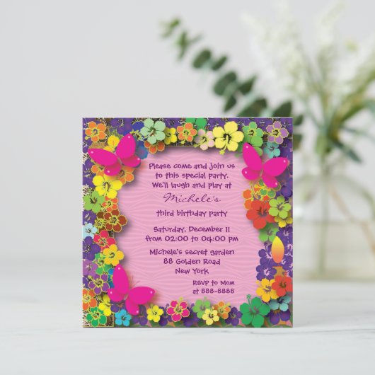 Kinderfeestje: Mijn geheime tuin Kaart (Staand voorkant)