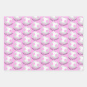 Kinderfeestje Roze & Wit Guinee Pig Voetbal Inpakpapier Vel (Voorkant)