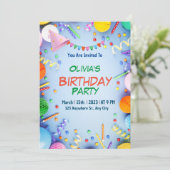 Kinderfeestje van waterverf meisjes Gifts Kaart (Staand voorkant)