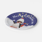 Kinderfeestje Vrolijk Kerstfeest Winter Pinguïn Papieren Bordje (Gekanteld)