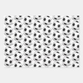 Kinderfeestje Zwart & Wit Voetbal Patroon Inpakpapier Vel (Voorkant)