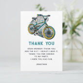 Kinderfiets BMX-feest. Racing avontuur jongen verj Bedankkaart (Staand voorkant)