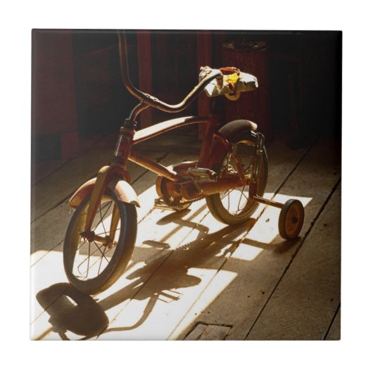 Kinderfiets in de voormalige rist-fabriek tegeltje (Voorkant)