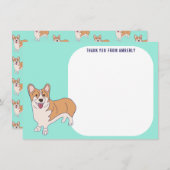 Kinderflat panel Corgi dank u Bedankkaart (Voorkant / Achterkant)