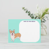 Kinderflat panel Corgi dank u Bedankkaart (Staand voorkant)