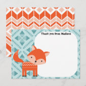 Kinderflatpanel Dank u wel kaarten Rode vos Notitiekaartje (Voorkant / Achterkant)