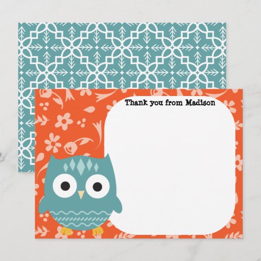 Kinderflatpanel Hartelijk dank voor blauwe kieuwen Bedankkaart (Voorkant / Achterkant)