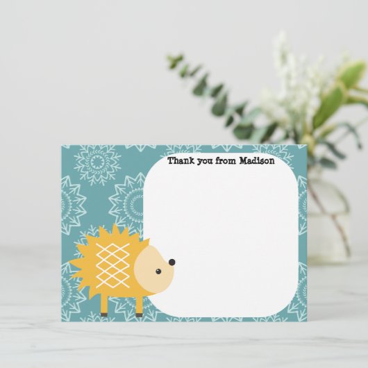 Kinderflatpanel Hartelijk dank voor de egel Bedankkaart (Staand voorkant)