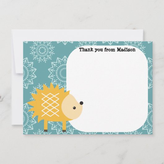 Kinderflatpanel Hartelijk dank voor de egel Bedankkaart (Voorkant)